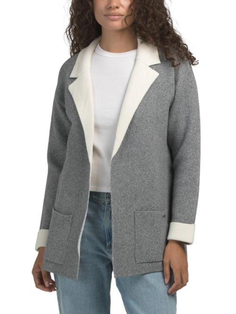 ANNE KLEIN Long Sleeve Double Knit Blazer